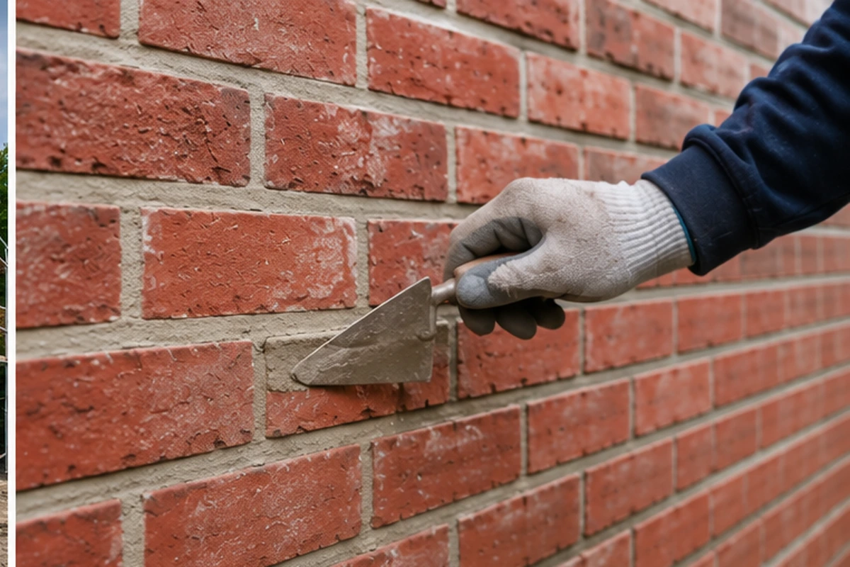 Omfugning af murværk på husets facade
