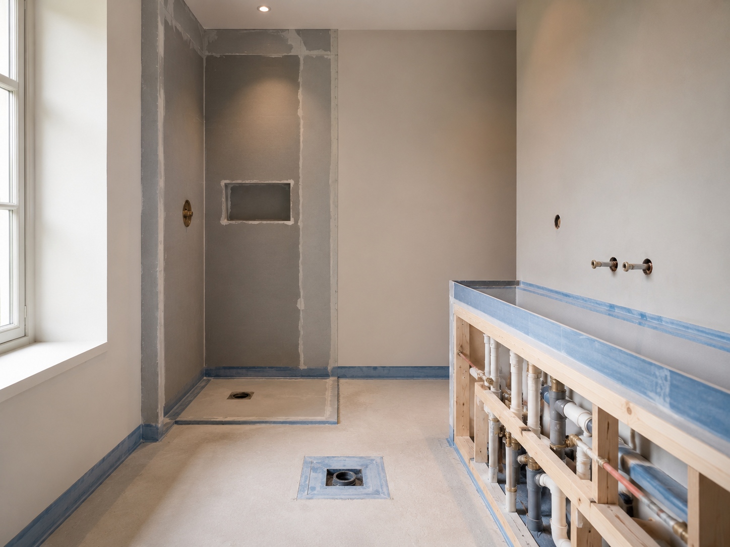 VVS og vådrumssikring ved renovering af badeværelse